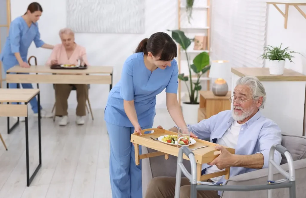 Allied health professional providing in home support to elderly client in Point Piper Sydney