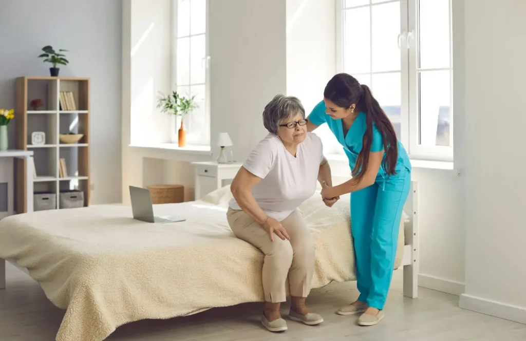 Allied health professional delivering physiotherapy support at home in Vaucluse