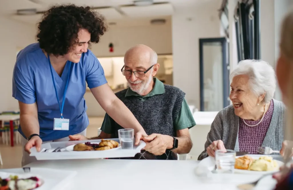 Home carer helping Bankstown senior with housework and meal preparation